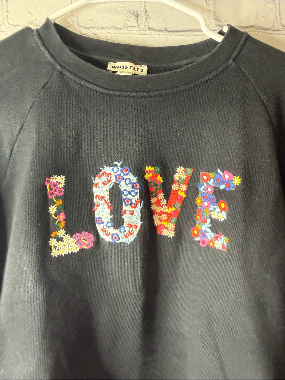 Whistles Crew Neck Embroidered Sweat Shirt Medium View 3